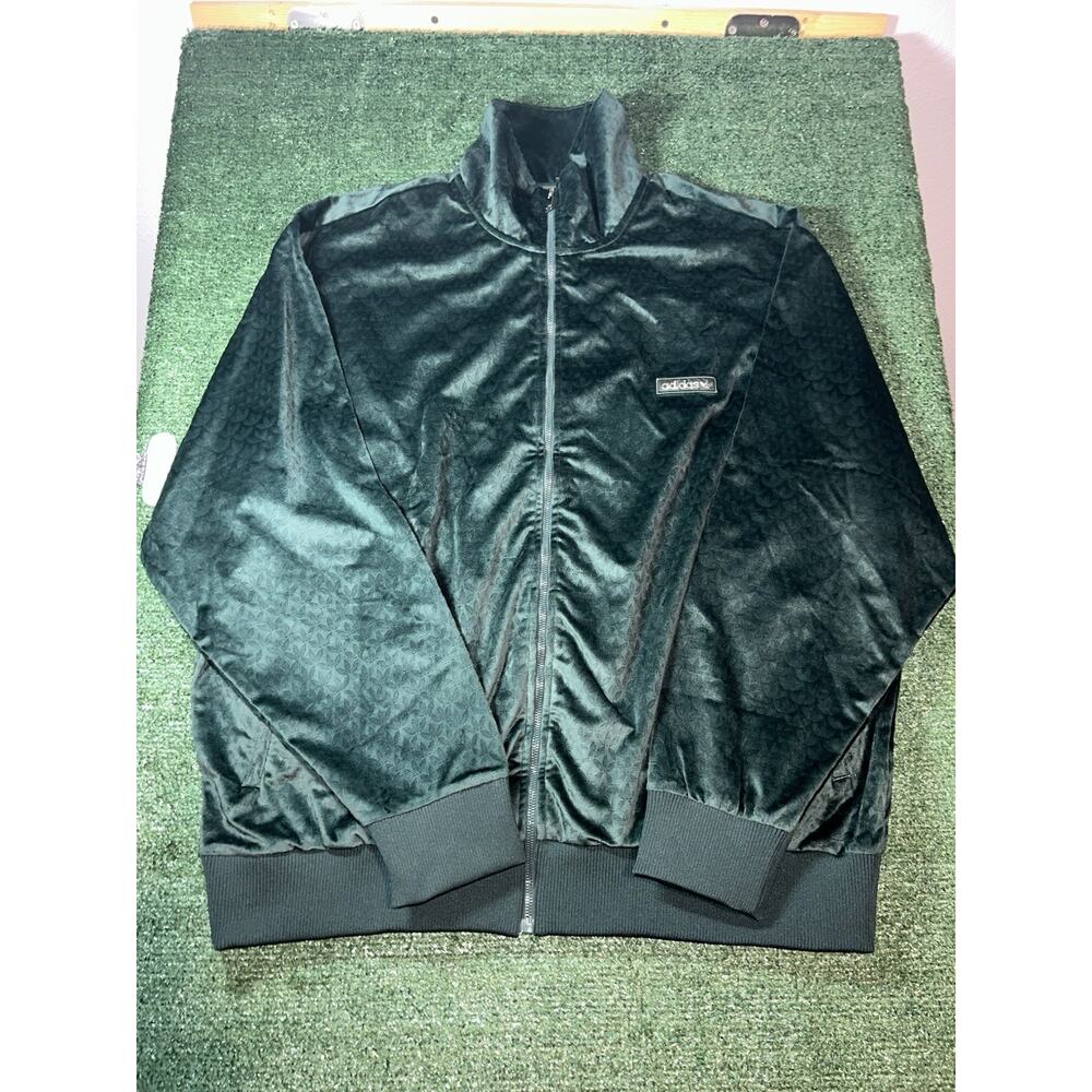 Adidas Originals Monogram Velour Track Jacket Green XXL